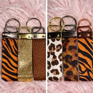 Animal Print and Glitter Keychains